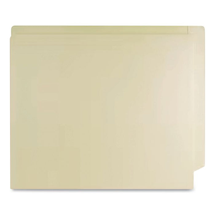 Mylar-Reinforced End Tab Fastener Folders, Straight Tab: Assorted, Expands 0.75", 2 Fasteners, Letter Size, Manila, 50/Box