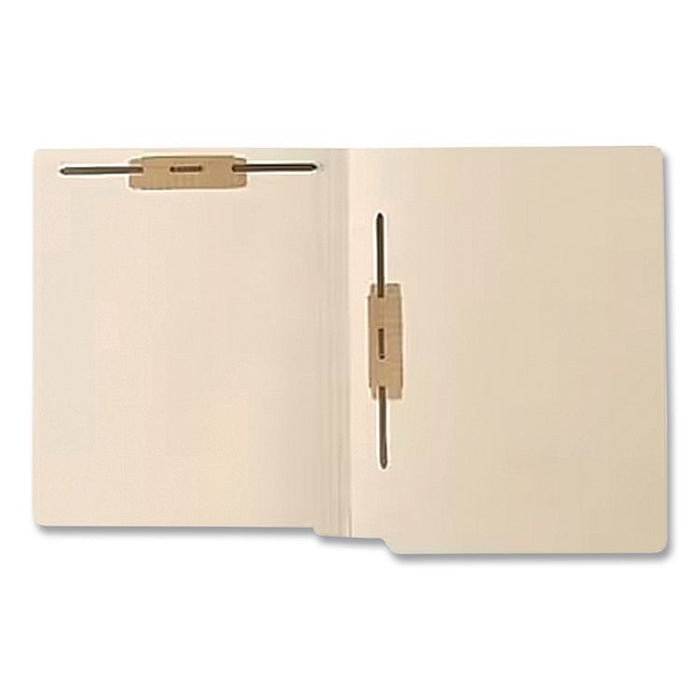 Heavy-Duty End Tab Fastener Folders, Expands 0.75", 2 Fasteners: Horizontal/Vertical , Letter Size, Manila, 250/Box