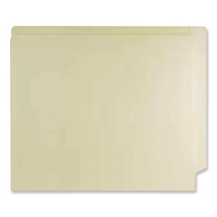 Slash Pocket End Tab Fastener Folders, Straight Tab, 1 Spine-Oriented Fastener, Letter Size, Manila, 50/Box