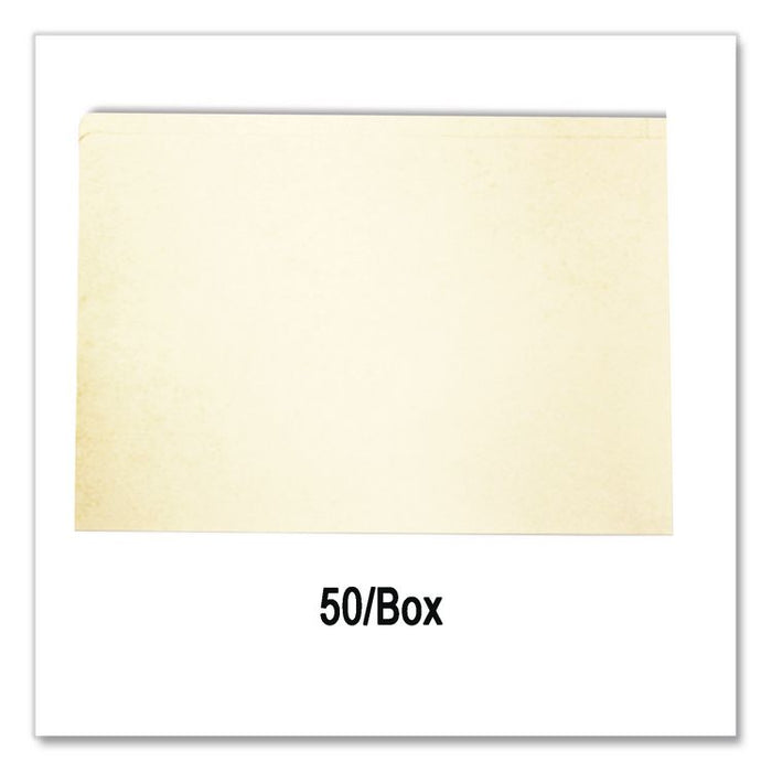 End-Tab File Folder with Mylar Spine, Straight Tabs, Letter Size, 0.75" Expansion, Manila, 50/Box