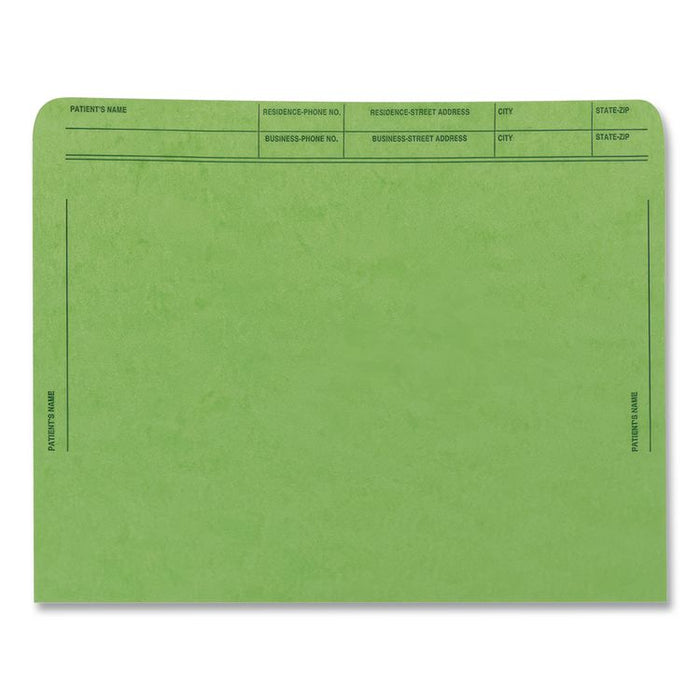 Patient File Pocket, Letter Size, Green, 50/Box
