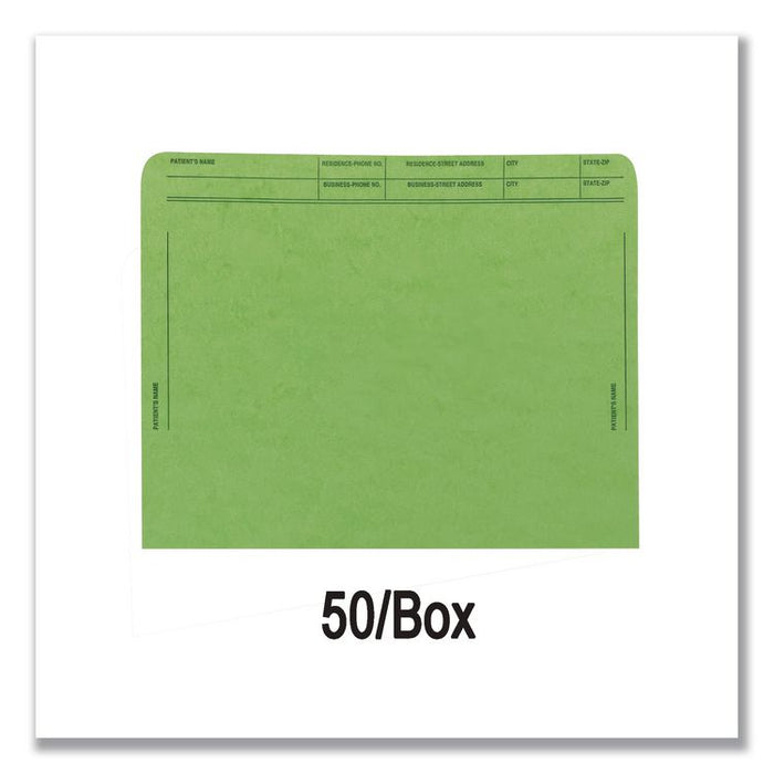 Patient File Pocket, Letter Size, Green, 50/Box
