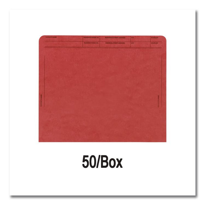 Patient File Pocket, Letter Size, Red, 50/Box