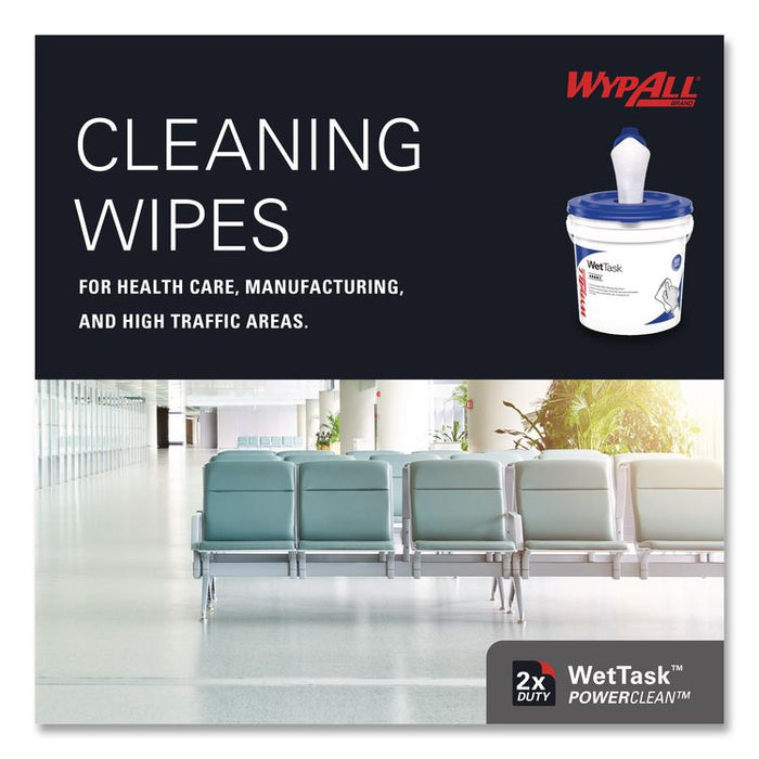 Power Clean Wipers for Solvents WetTask Customizable Wet Wiping System, 6 x 12, Unscented, 95/Roll, 6 Rolls/1 Bucket/Carton