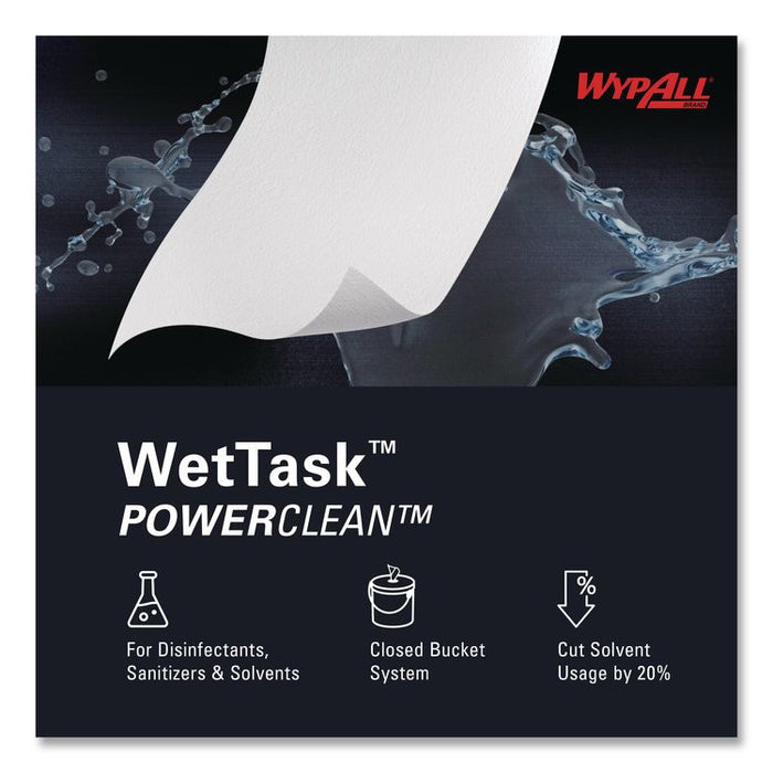Power Clean Wipers for Solvents WetTask Customizable Wet Wiping System, 6 x 12, Unscented, 95/Roll, 6 Rolls/1 Bucket/Carton