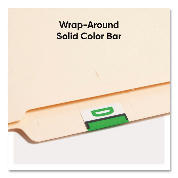 A-Z Color-Coded End Tab Filing Labels, D, 1 x 1.25, White, 500/Roll