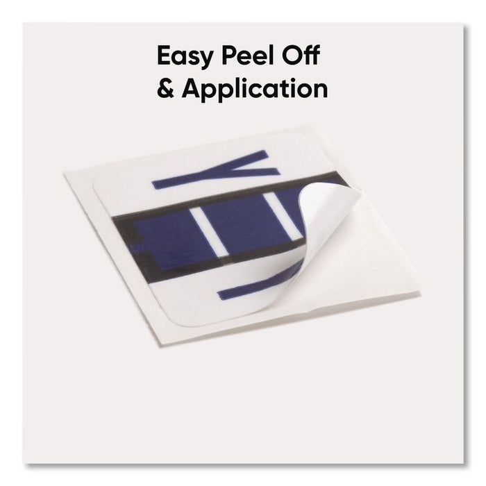 A-Z Color-Coded End Tab Filing Labels, Y, 1 x 1.25, White, 500/Roll