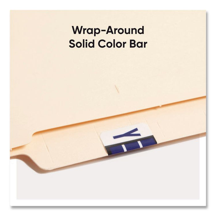 A-Z Color-Coded End Tab Filing Labels, Y, 1 x 1.25, White, 500/Roll
