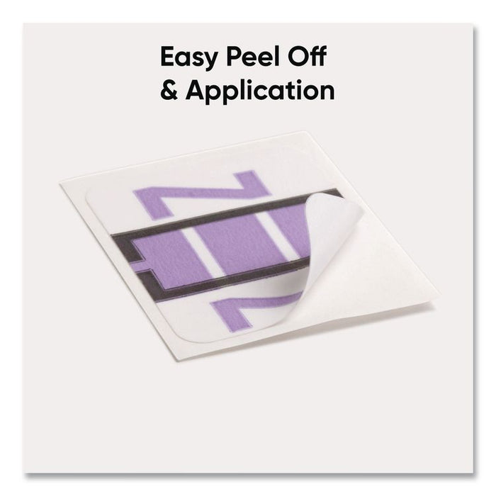 A-Z Color-Coded End Tab Filing Labels, Z, 1 x 1.25, White, 500/Roll