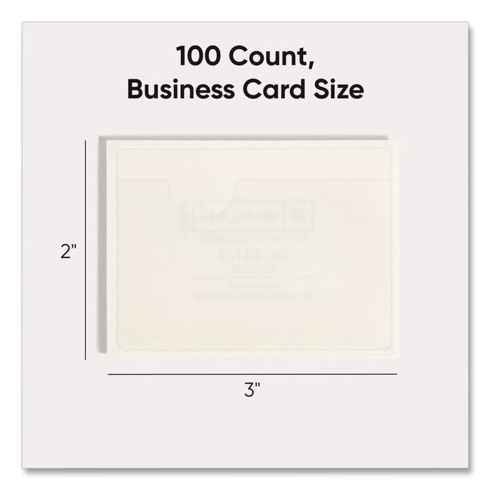 Self-Adhesive Poly Pockets, Top Load, 4.06 x 3, Clear, 100/Box