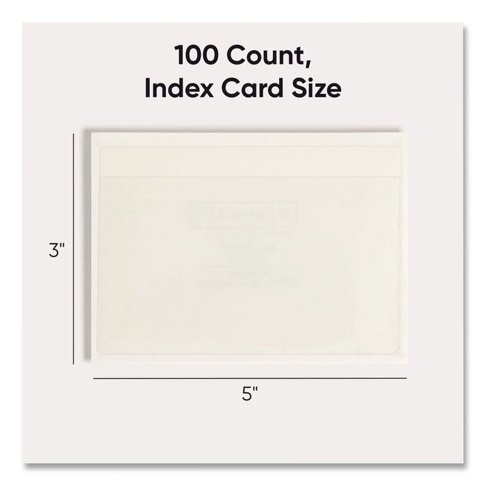 Self-Adhesive Poly Pockets, Top Load, 5.31 x 33.63, Clear, 100/Box