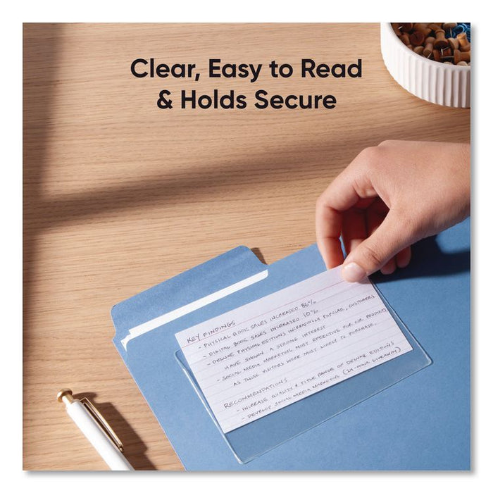 Self-Adhesive Poly Pockets, Top Load, 5.31 x 33.63, Clear, 100/Box