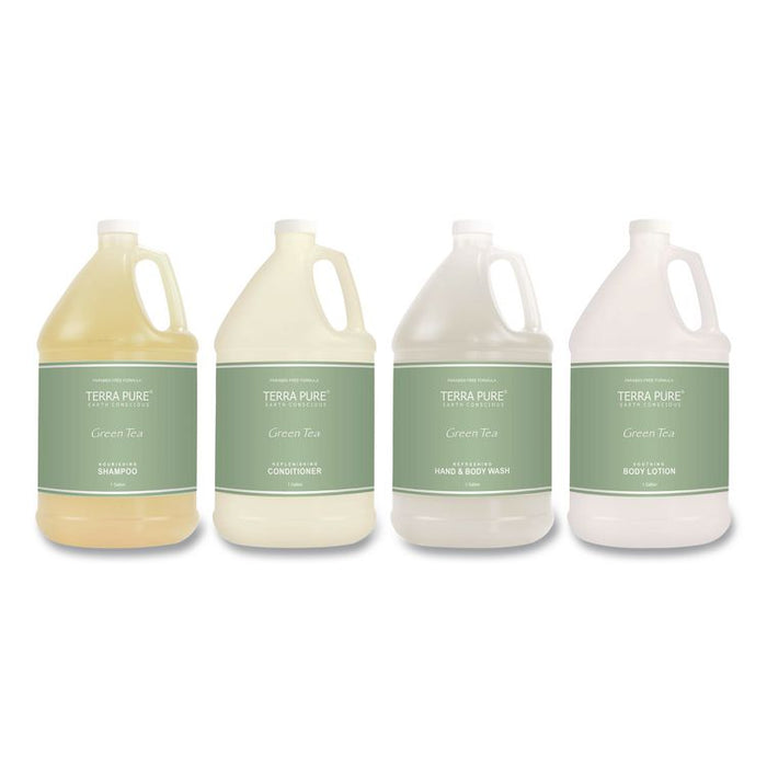 Terra Pure Conditioner Gallon, Green Tea Lemongrass Scent, 1 gal Bottle, 4/Carton
