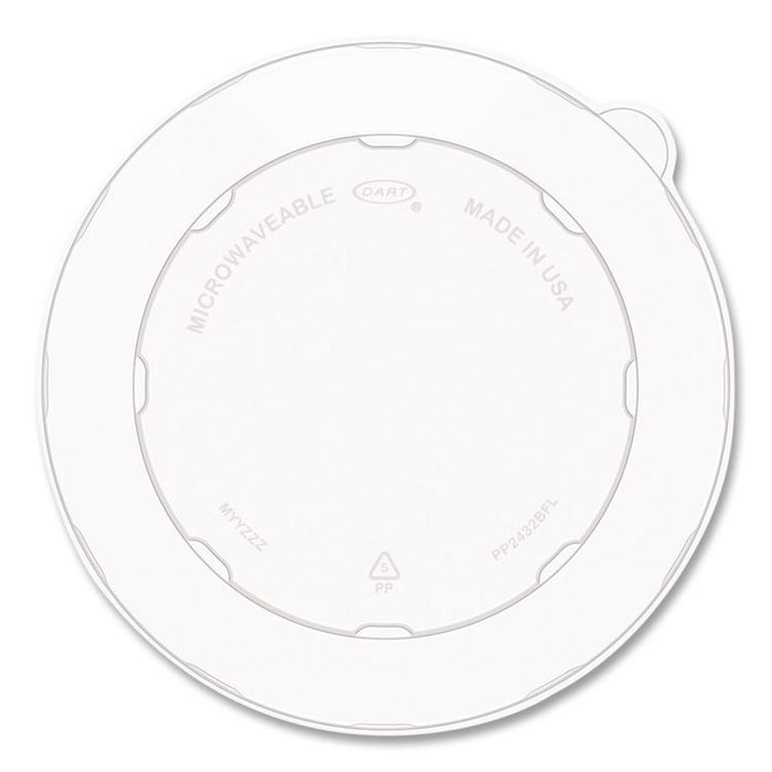 Plastic Lids for Compostable Fiber Containers, For 24 to 32 oz Containers, 8.28" Diameter x 0.51" h, Clear, 300/Carton