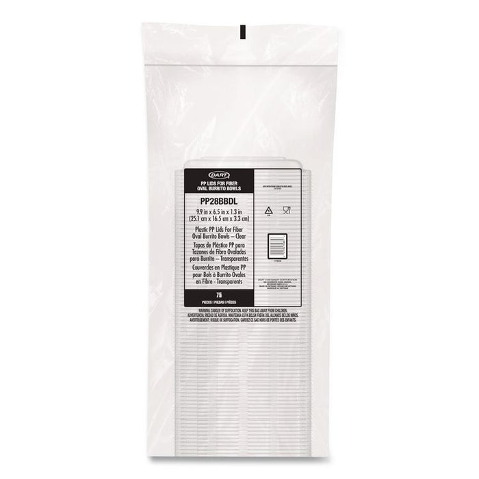 Dome Covers and Lids, For 28 oz Container, 6.75 x 9.5 x 1.83, Clear, 300/Carton