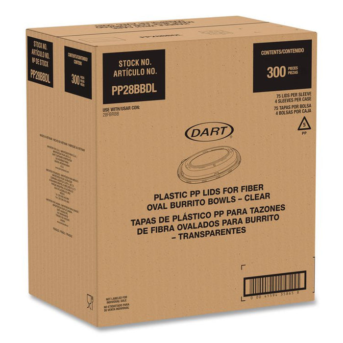 Dome Covers and Lids, For 28 oz Container, 6.75 x 9.5 x 1.83, Clear, 300/Carton