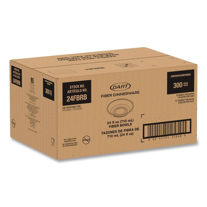 Compostable Fiber Containers, ProPlanet Seal, Bowl, 24 oz, Natural, 300/Carton