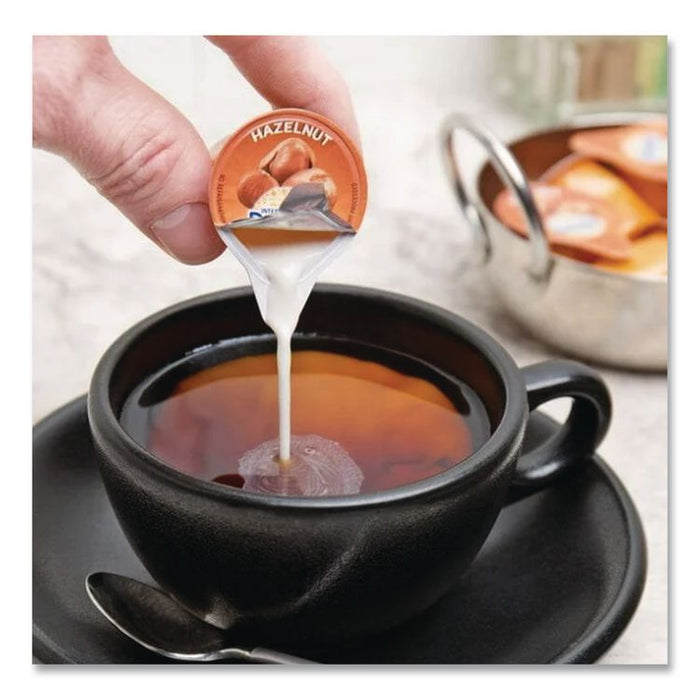 Flavored Liquid Non-Dairy Coffee Creamer, Hazelnut, 0.44 oz Mini Cups, 48/Box