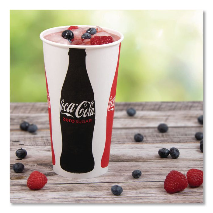 Double Sided Poly Paper Cold Cups, 28 oz to 32 oz, Coca-Cola Design, 40/Pack, 12 Packs/Carton