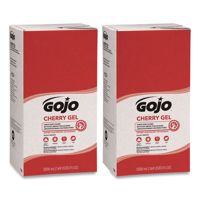 Cherry Gel Pumice Hand Cleaner Refill, Cherry Scent, 5,000 mL, 2/Carton