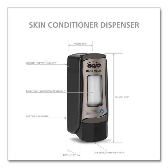 HAND MEDIC ADX-7 Dispenser, 685 mL, 3.94 x 3.67 x 9.79, Black, 6/Carton