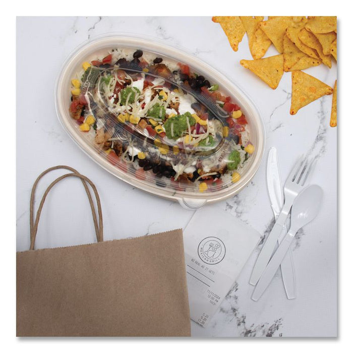 Compostable Fiber Containers, Pro Planet Seal, Bowl, 28 oz, Natural, 300/Carton