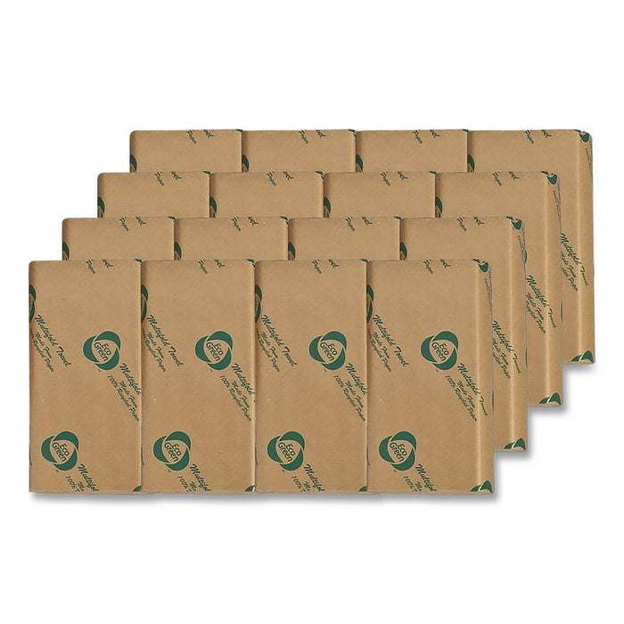 Recycled Multifold Paper Towels, 1-Ply, 9.5 x 9.5, Natural Kraft, 250/Pack, 16 Packs/Carton