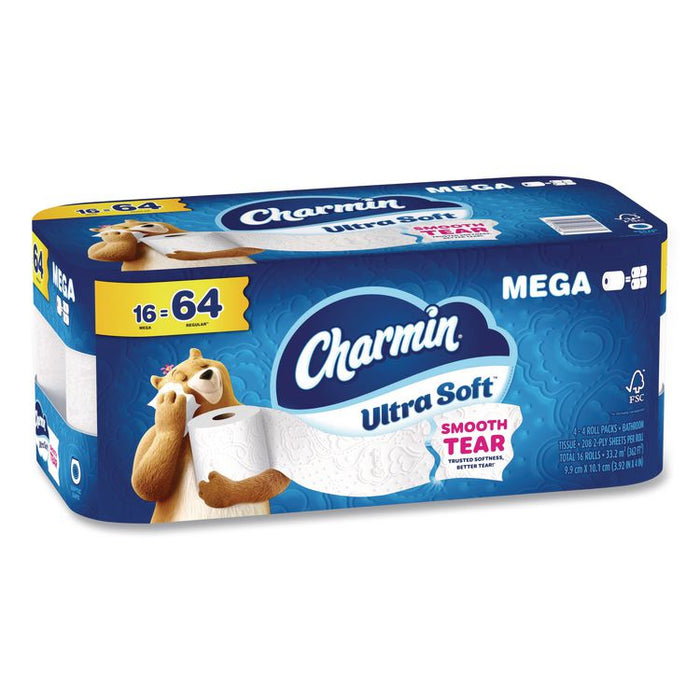 Ultra Soft Bathroom Tissue, Septic Safe, 2-Ply, White, 208 Sheets/Roll, 16 Rolls/Carton
