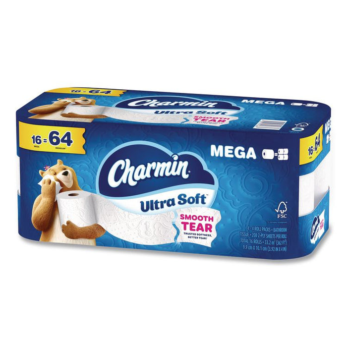Ultra Soft Bathroom Tissue, Septic Safe, 2-Ply, White, 208 Sheets/Roll, 16 Rolls/Carton