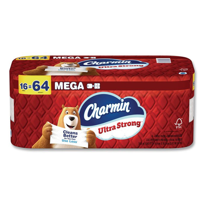 Ultra Strong Bathroom Tissue, Mega Roll, Septic Safe, 2-Ply, White, 220 Sheets/Roll, 16 Rolls/Pack