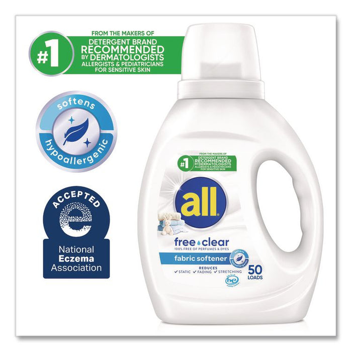 Free Clear Liquid Fabric Softener, Fragrance-Free, 34 oz Bottle, 6/Carton