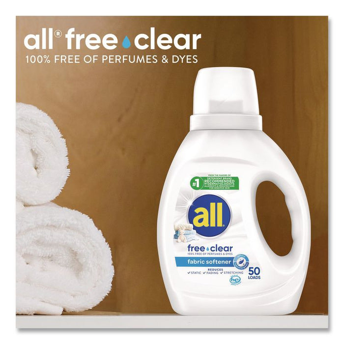 Free Clear Liquid Fabric Softener, Fragrance-Free, 34 oz Bottle, 6/Carton
