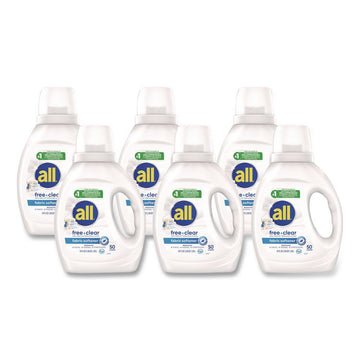 Free Clear Liquid Fabric Softener, Fragrance-Free, 34 oz Bottle, 6/Carton