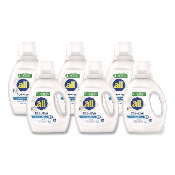 Free Clear Liquid Fabric Softener, Fragrance-Free, 34 oz Bottle, 6/Carton