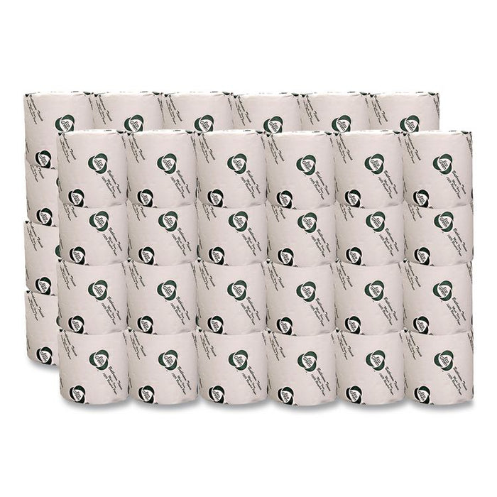 Recycled Two-Ply Standard Toilet Paper, Septic Safe, White, 4.25" Wide, 500 Sheets/Roll, 80 Rolls/Carton