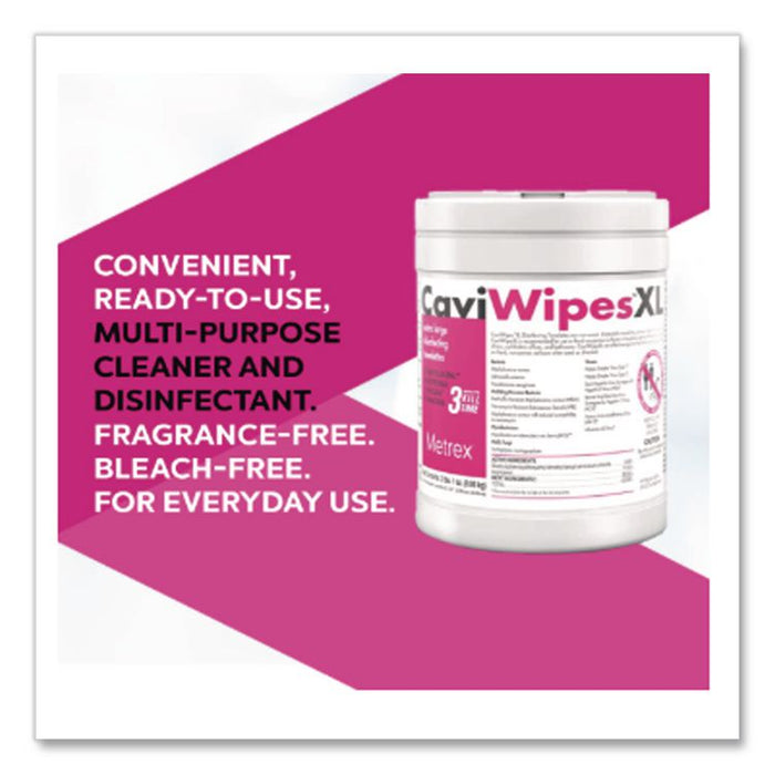 XL Disinfecting Towelettes, 10 x 12, Fragrance Free, White, 66 Wipes/Canister