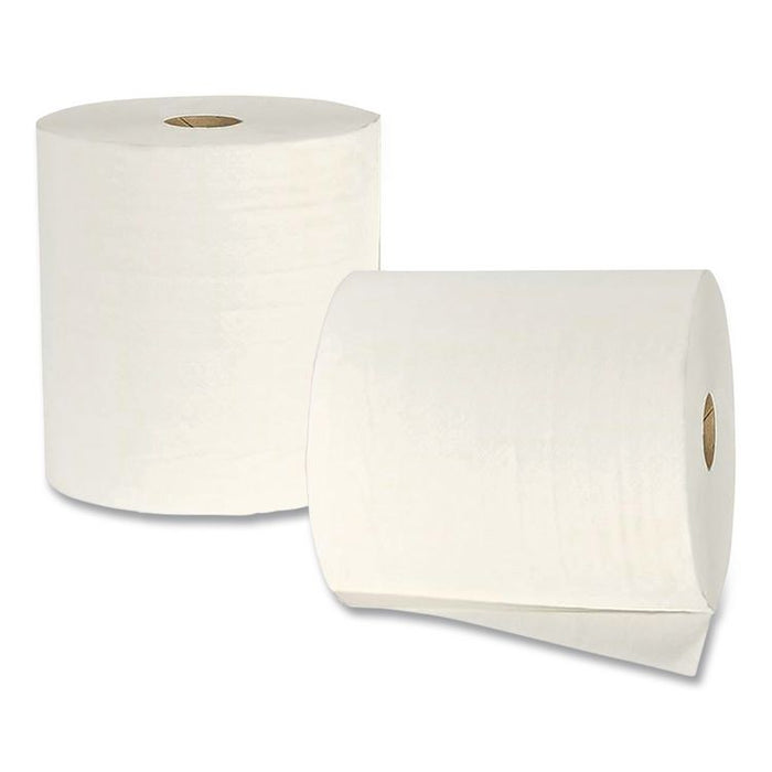 Recycled Hardwound Paper Towels, 1-Ply, 7.87" x 900 ft, White, 6 Rolls/Carton