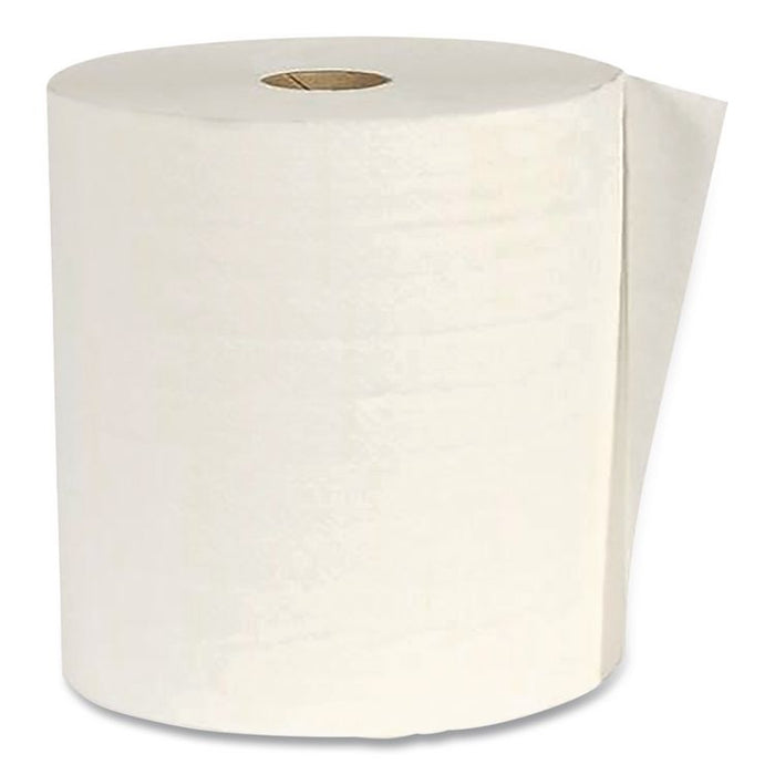 Hardwound Paper Towel Roll, Virgin Paper, 1-Ply, 7.88" x 800 ft, White, 6/Carton
