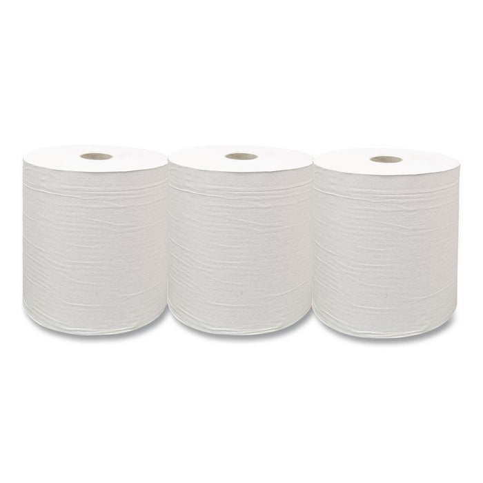 Recycled Hardwound Paper Towels, 1-Ply, 7.88" x 800 ft, 1.8 Core, White, 6 Rolls/Carton