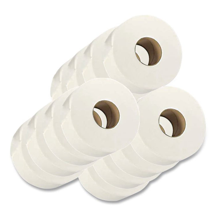 Recycled Two-Ply Jumbo Toilet Paper, Septic Safe, 3.55" x 1,000 ft, White, 12 Rolls/Carton