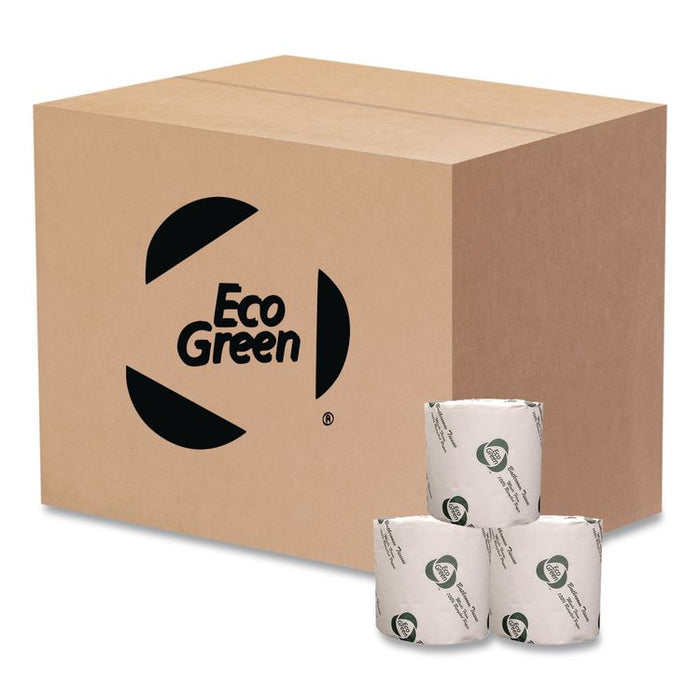 Recycled Two-Ply Standard Toilet Paper, Septic Safe, White, 4.25" Wide, 500 Sheets/Roll, 80 Rolls/Carton
