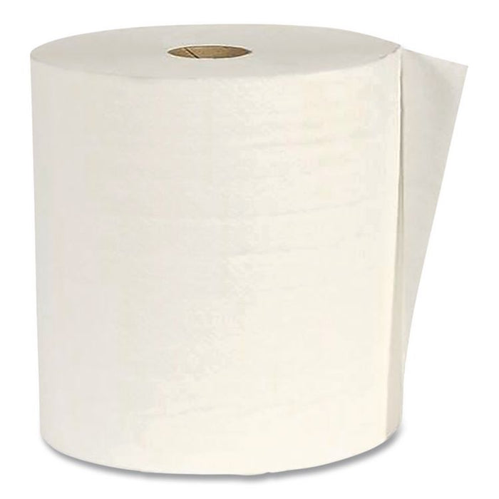 Recycled Hardwound Paper Towels, 1-Ply, 7.87" x 900 ft, White, 6 Rolls/Carton
