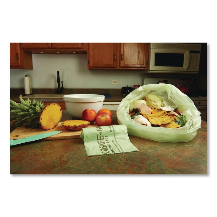 EcoSafe-6400 Bags, 32 gal, 0.85 mil, 33" x 48", Green, 50/Box