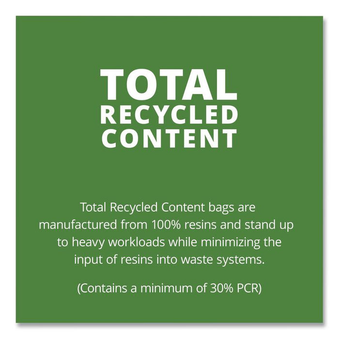 Total Recycled Content Plastic Trash Bags, 10 gal, 1 mil, 24" x 24", Black/Brown, 250/Carton