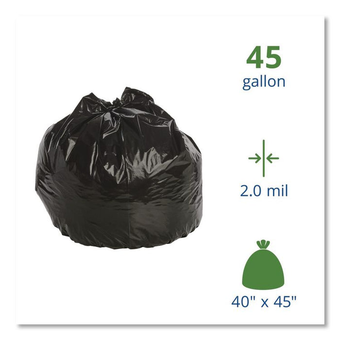 Insect-Repellent Trash Bags, 45 gal, 2 mil, 40" x 45", Black, 65/Box