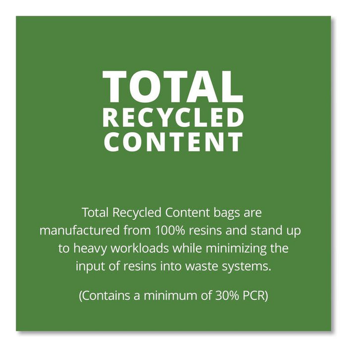 Total Recycled Content Plastic Trash Bags, 33 gal, 1.5 mil, 33" x 40", Black/Brown, 100/Carton
