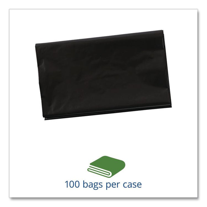 Total Recycled Content Plastic Trash Bags, 60 gal, 1.5 mil, 36" x 58", Black/Brown, 100/Carton