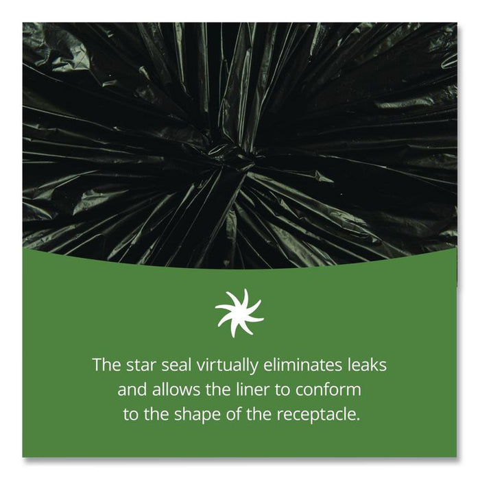 Total Recycled Content Plastic Trash Bags, 60 gal, 1.5 mil, 36" x 58", Black/Brown, 100/Carton
