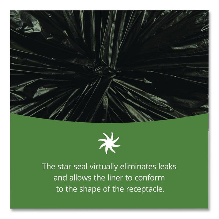 Total Recycled Content Plastic Trash Bags, 60 gal, 1.5 mil, 38" x 60", Black/Brown, 100/Carton