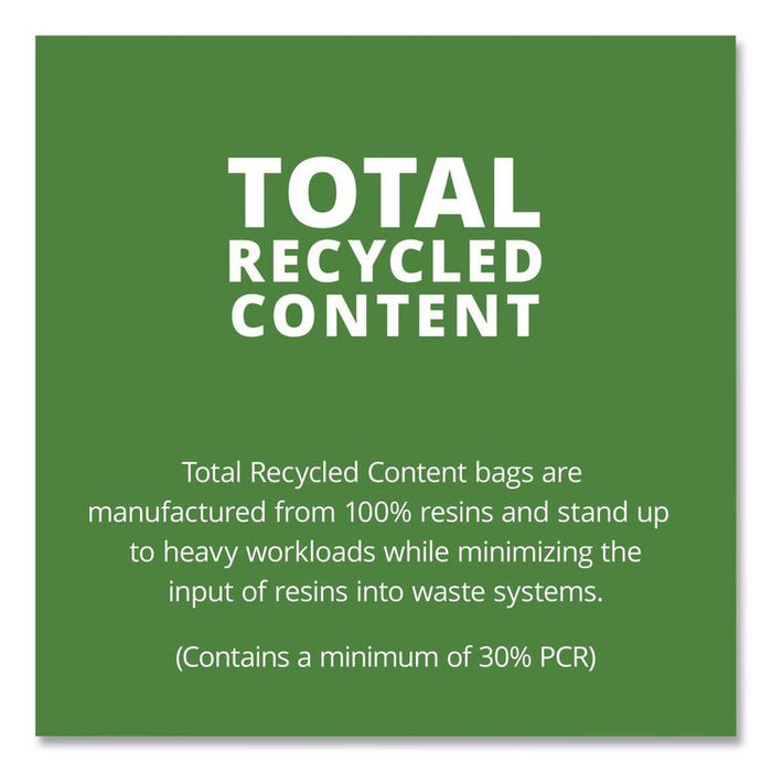 Total Recycled Content Plastic Trash Bags, 45 gal, 1.5 mil, 40" x 48", Black/Brown, 100/Carton